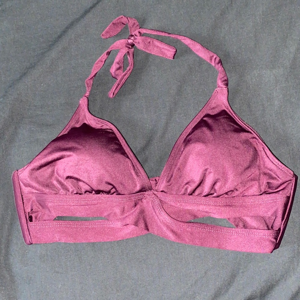 Maroon tie up bikini top